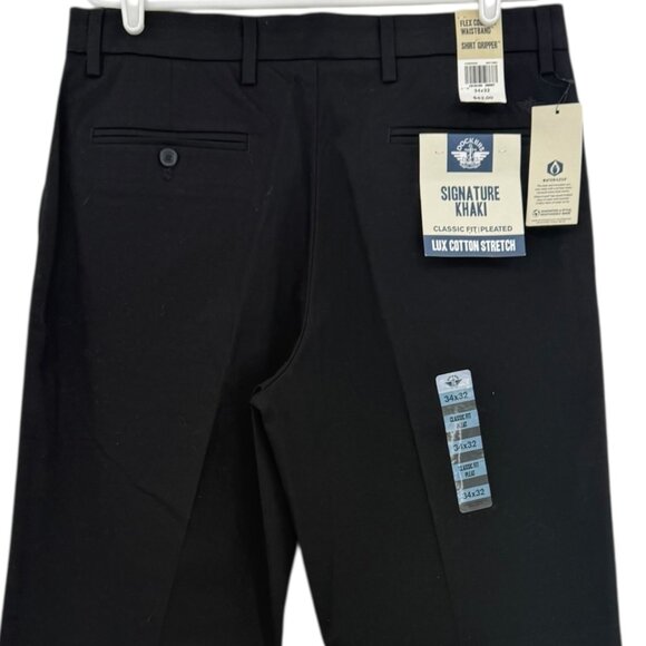 Dockers Men's Stretch Pleated Black Khaki Pants 34x32 Flex Comfort Waistband NWT - Picture 4 of 11